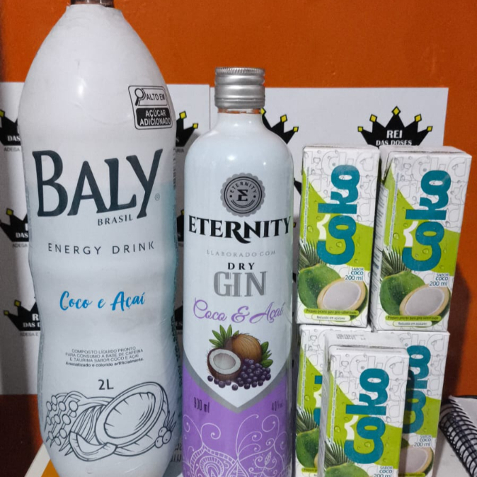 GIN ETERNITY COCO E AÇAI,BALY COCO E AÇAI E 5 GELOS DE COCO.