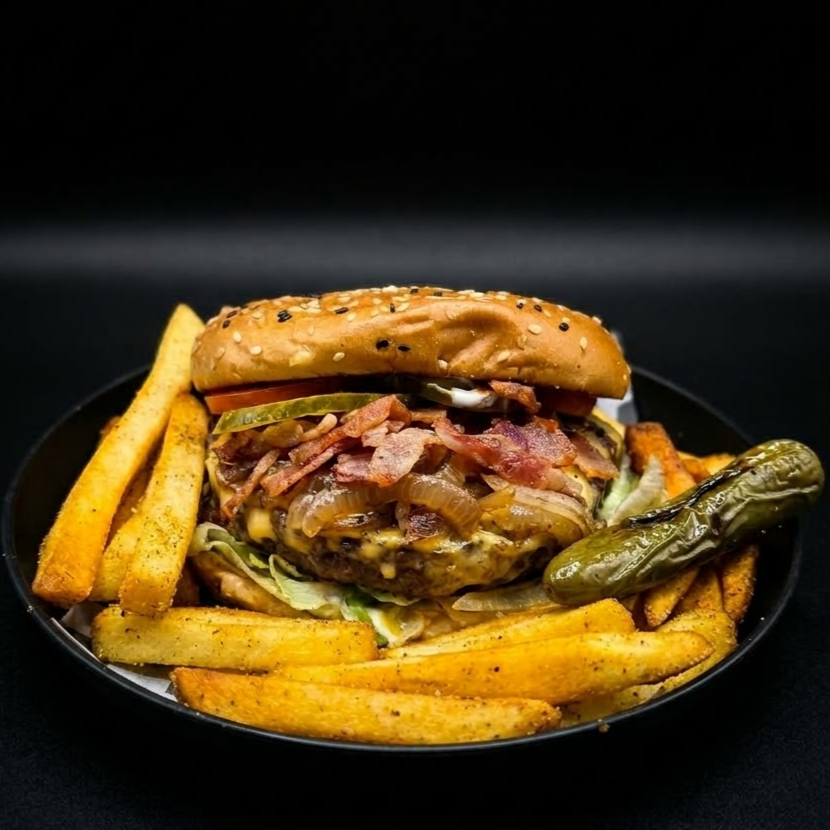 Hamburguesa Special Con Papas Fritas