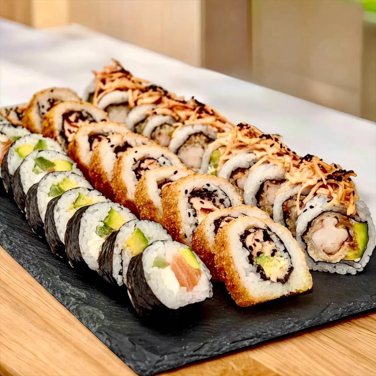 Combo 3 Rolls: Salmón Crunch, Zekkey, Philadelphia