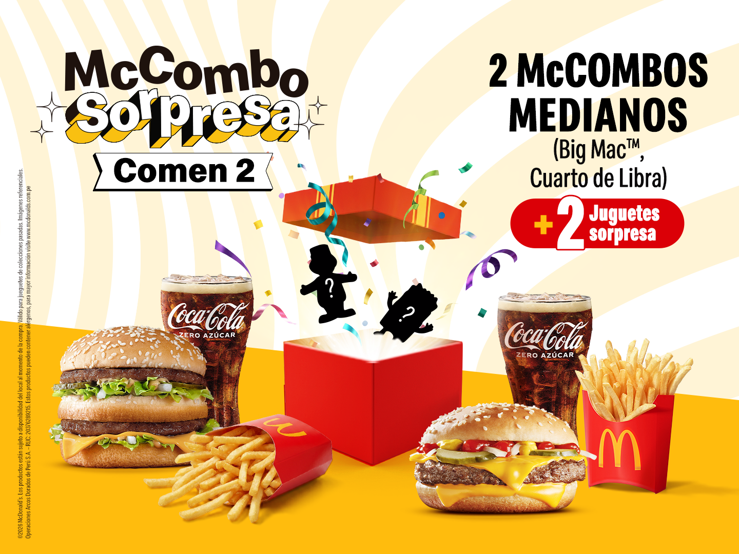 2 McCombos y 2 Juguetes Sorpresa