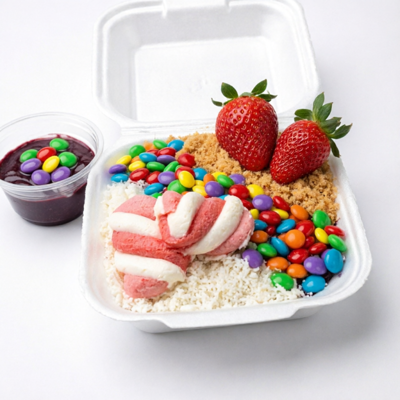Açaí na marmitex, acompanhamentos grátis em embalagens separadas.delivery , entrega rápida , o melhor da cbx , o melhor da cidade baixa , preço baixo, promoção , creme , açaí , variedade de complementos , sorvete , cbx , caldas , entrega rápida , sem taxa.