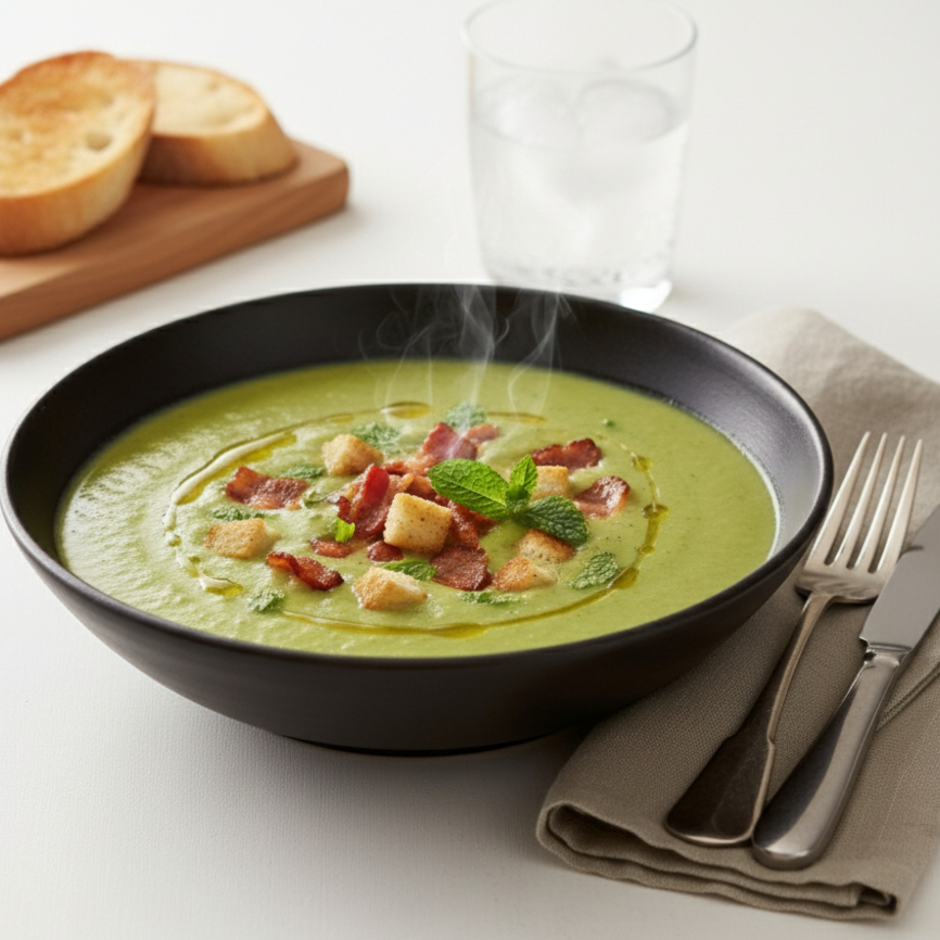Cremoso e saboroso, é preparado com ervilha, costelinha, bacon, calabresa e temperos. Uma combinação perfeita entre o sabor defumado das carnes e a textura suave da ervilha.