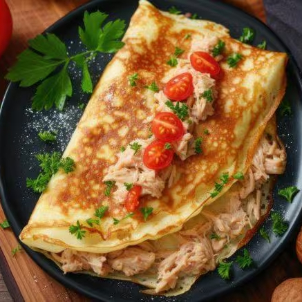 Omelete (3 ovos) C/ Frango Desfiado.