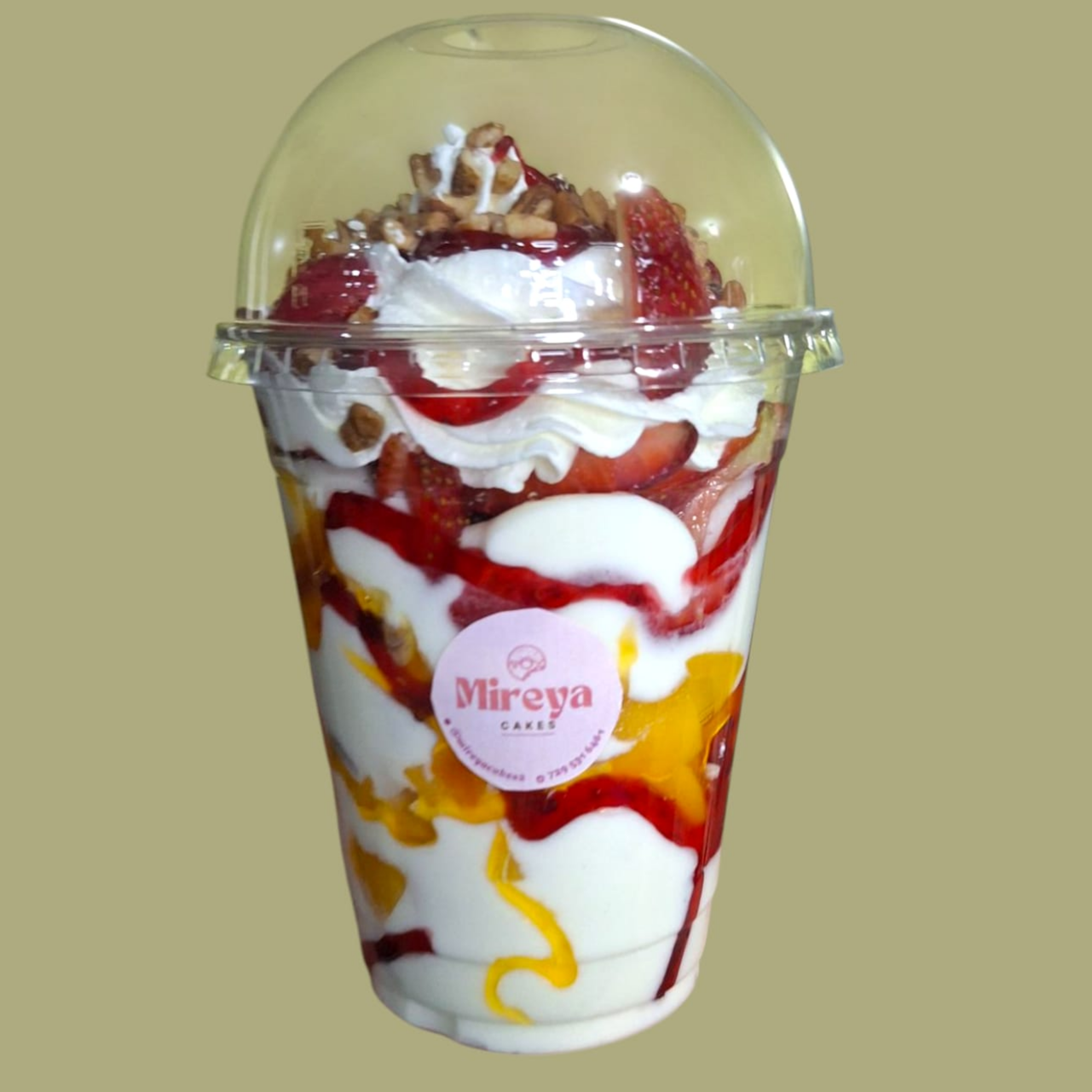 Fresas & Durazno con Crema Grandes🍓🍑✨