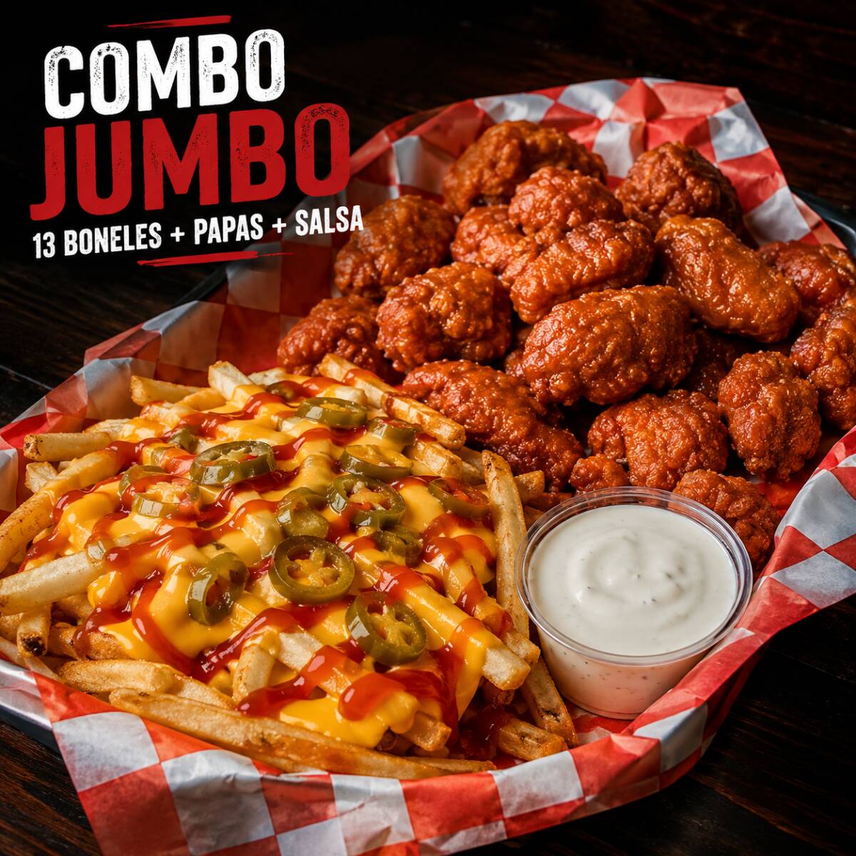 Combo Jumbo Boneless Con Papas