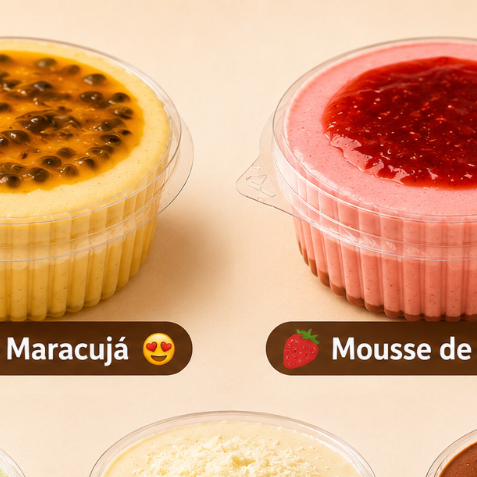 Leve dois Mousses a escolha por um desconto especial! Obs: Colocar na observação sua escolha! Serve 2 pessoas. 180g cada.