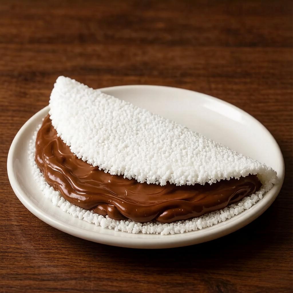Saboreie nossa deliciosa tapioca de Nutella, um sonho para os amantes de desse famoso creme de avelã. Recheada com uma generosa camada de Nutella cremosa, essa tapioca combina a leveza da massa com o sabor rico e indulgente do chocolate aveludado