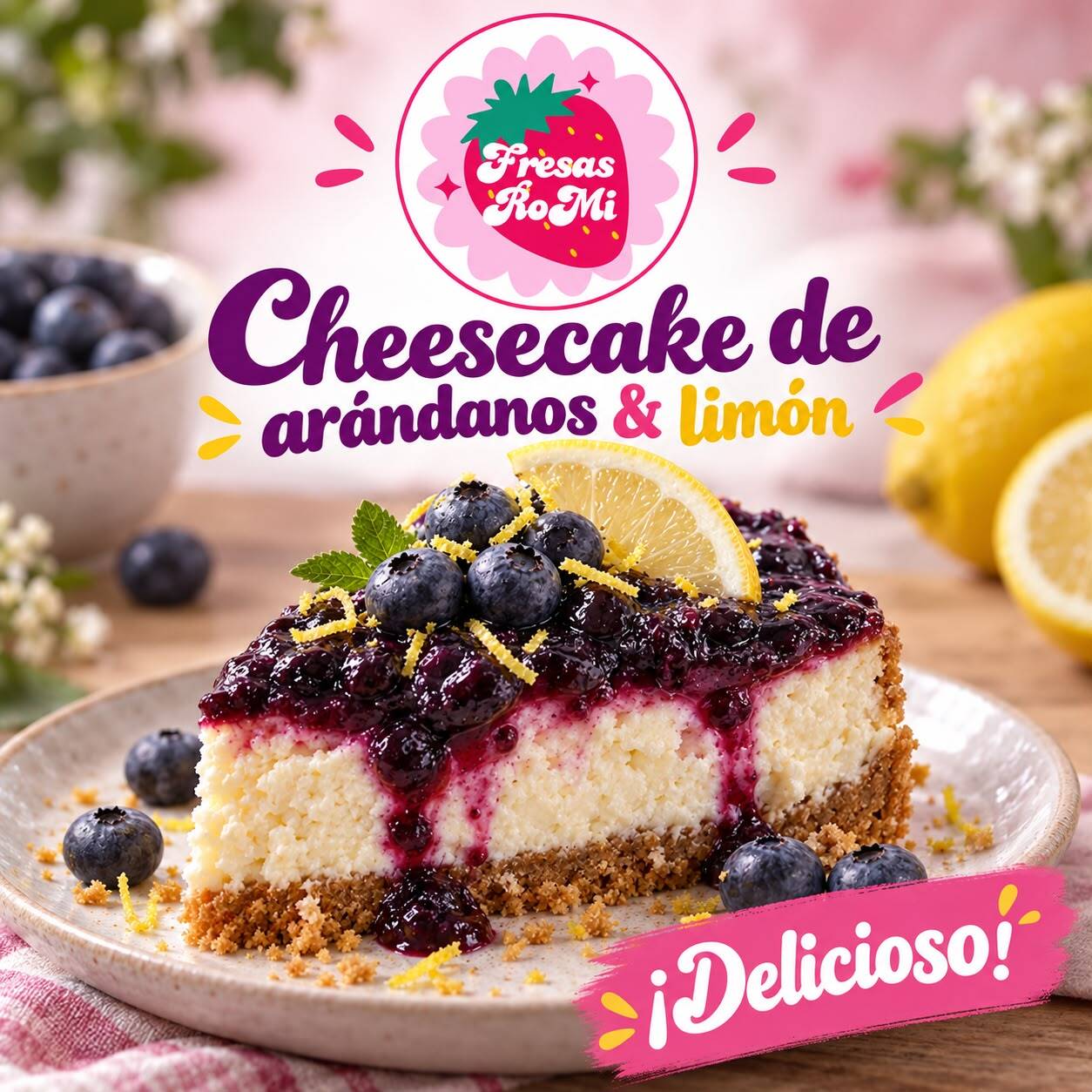 Cheesecake de arándanos & limón