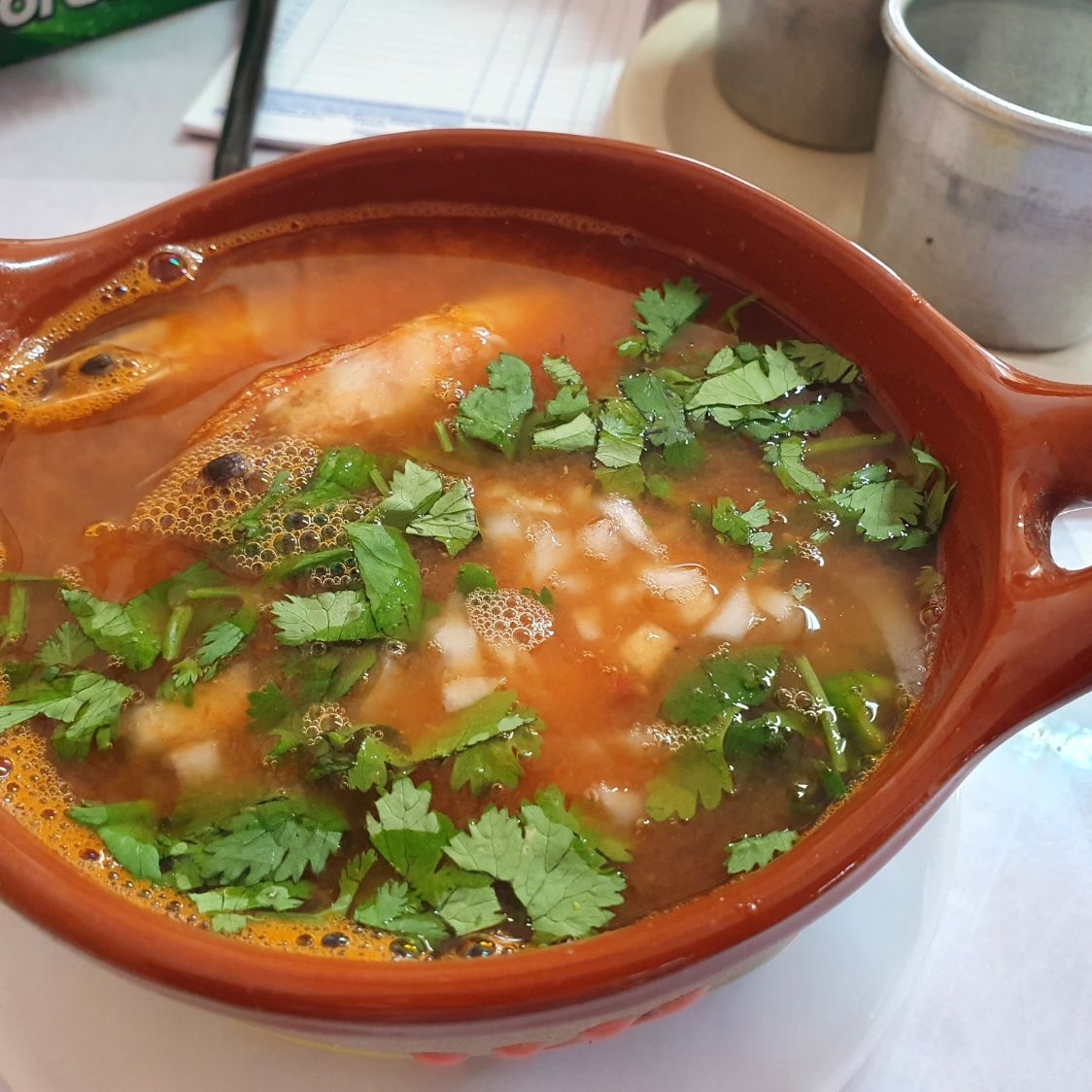 combo caldo de camaron+tostada