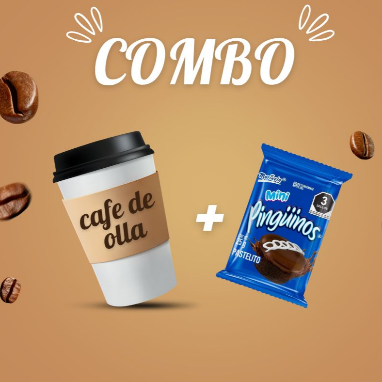 COMBO CAFE DE OLLA MAS PINGUINO MARINELA