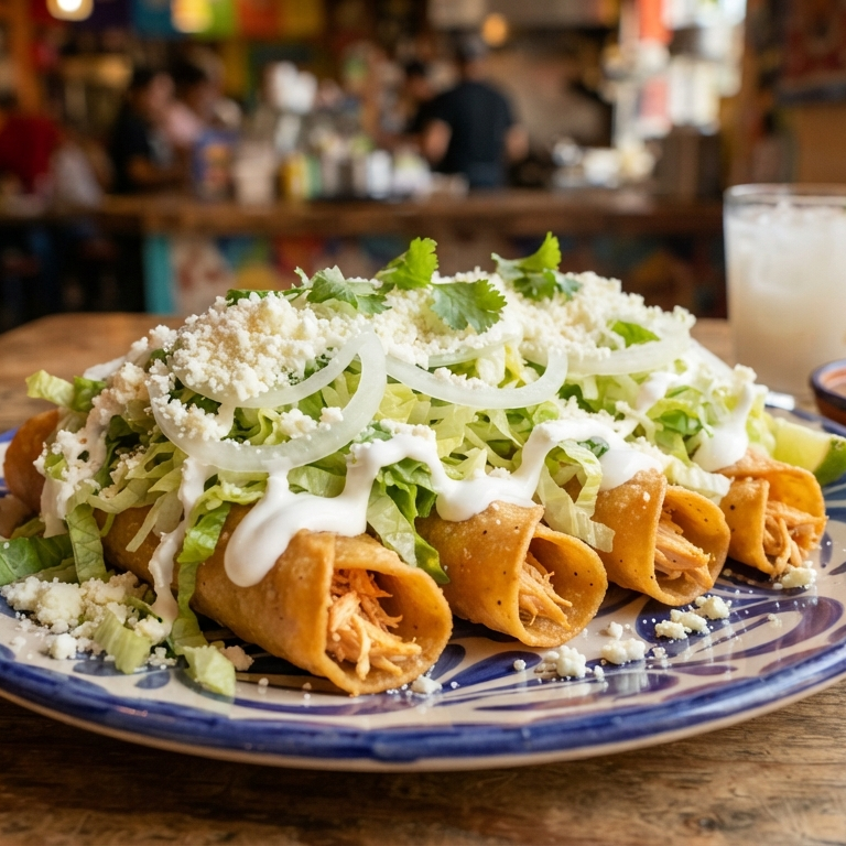 Tacos Dorados de Pollo
