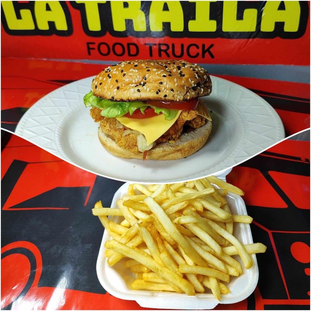 Hamburguesa de Pollo + Papas
