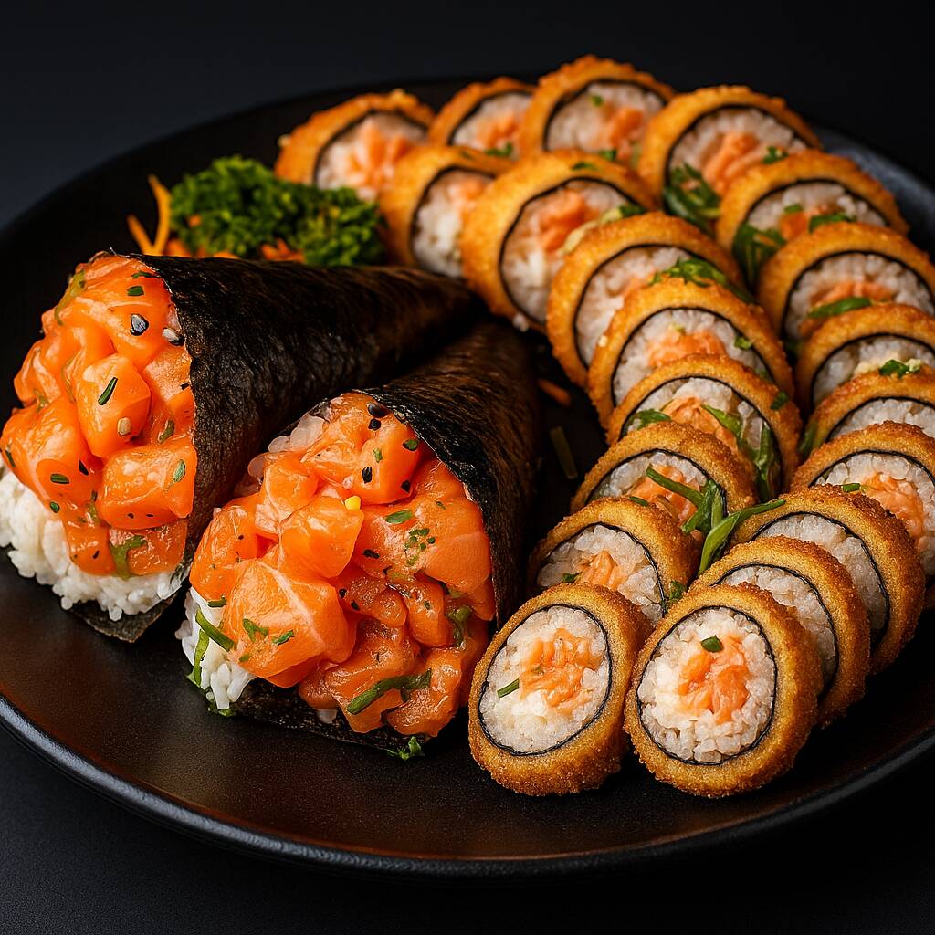 Temaki Salmão + Hot Salmão