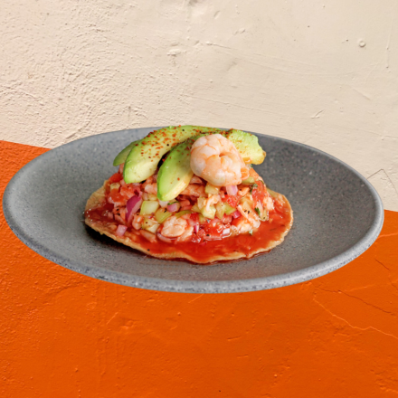 Tostada de Ceviche de Camarón