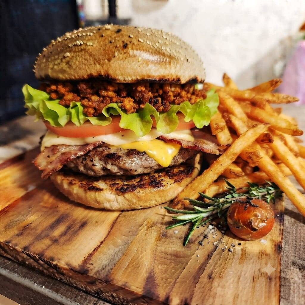 Burger Toluqueña con Papas
