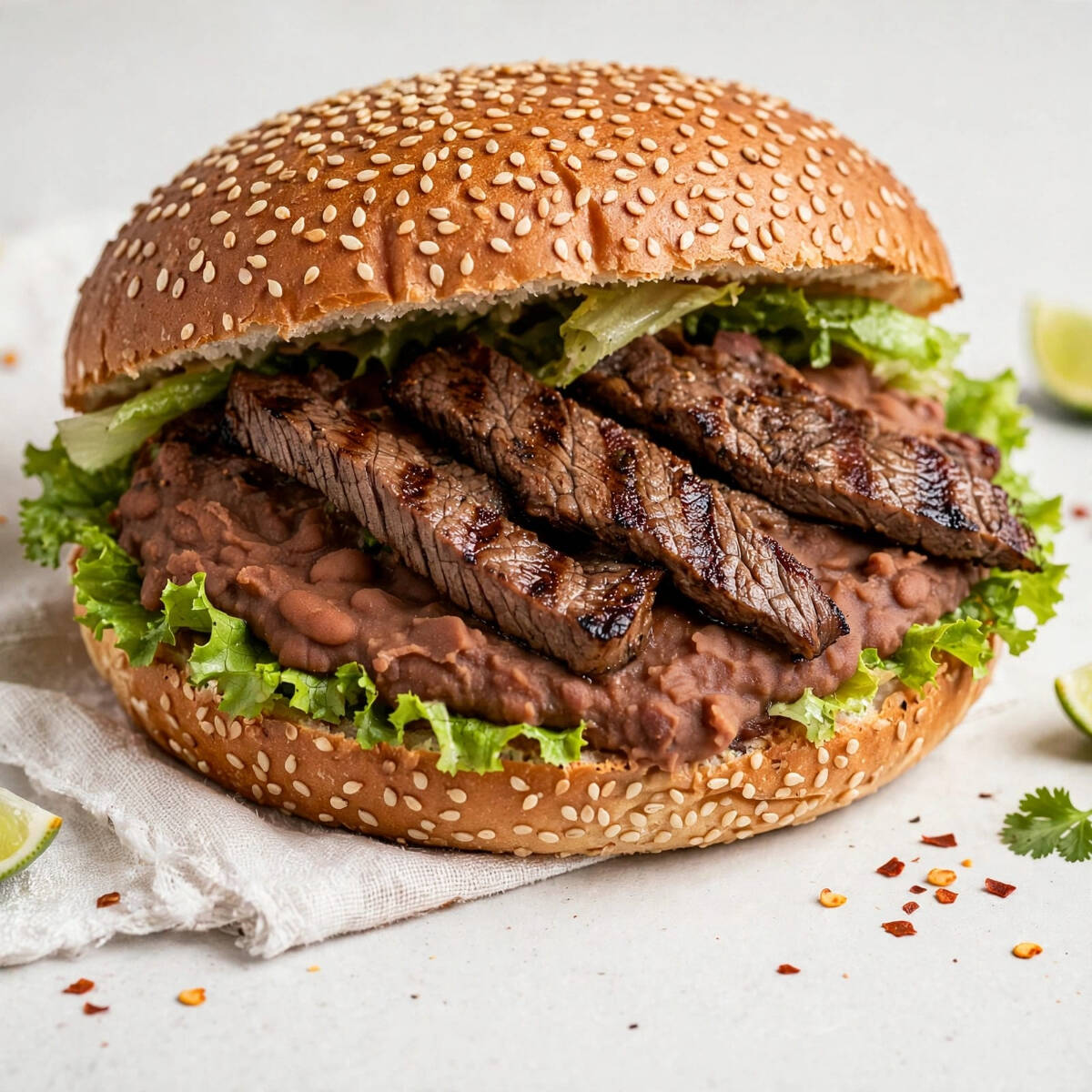 Torta de Arrachera (al Carbón)