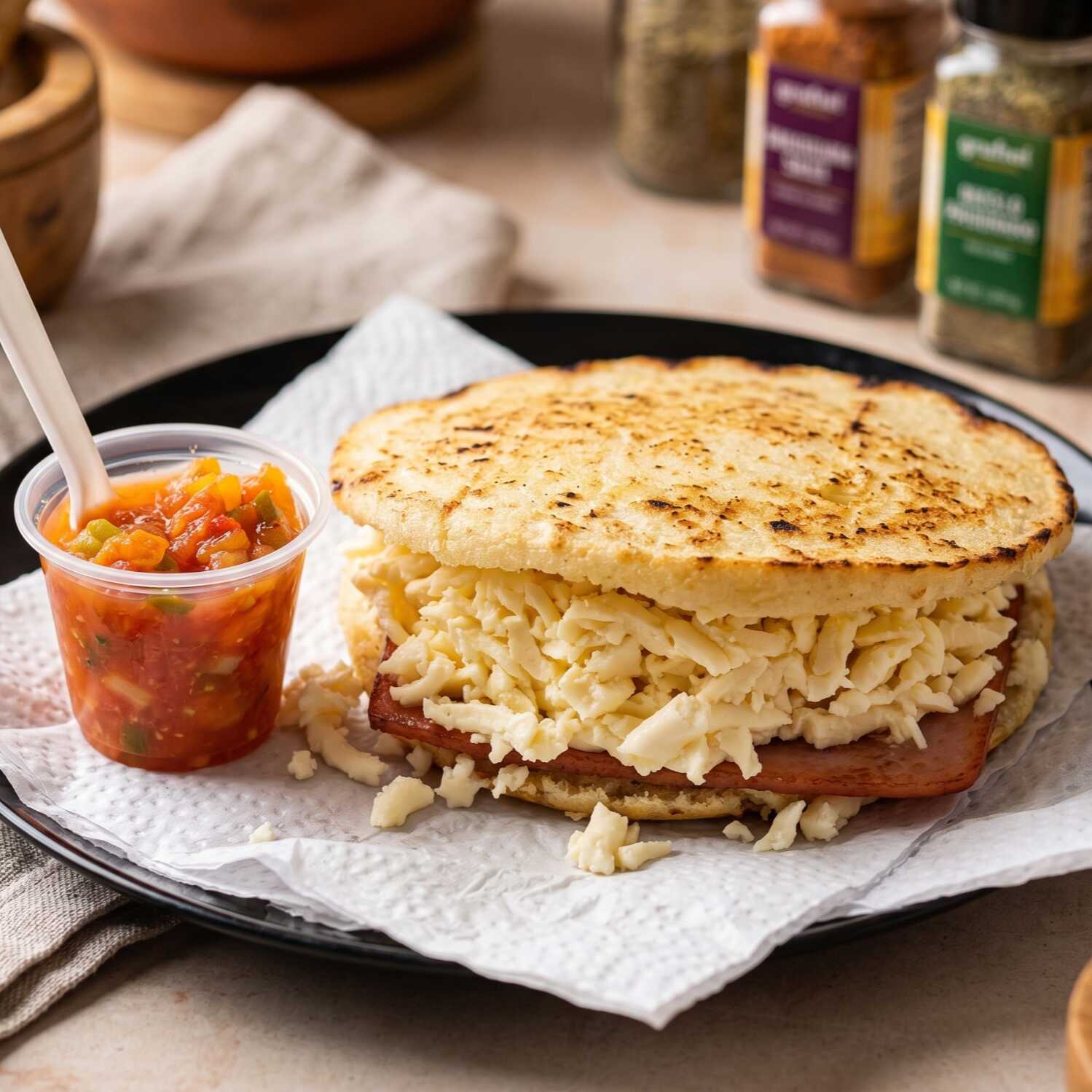 Arepa de Cuajada y Jamón