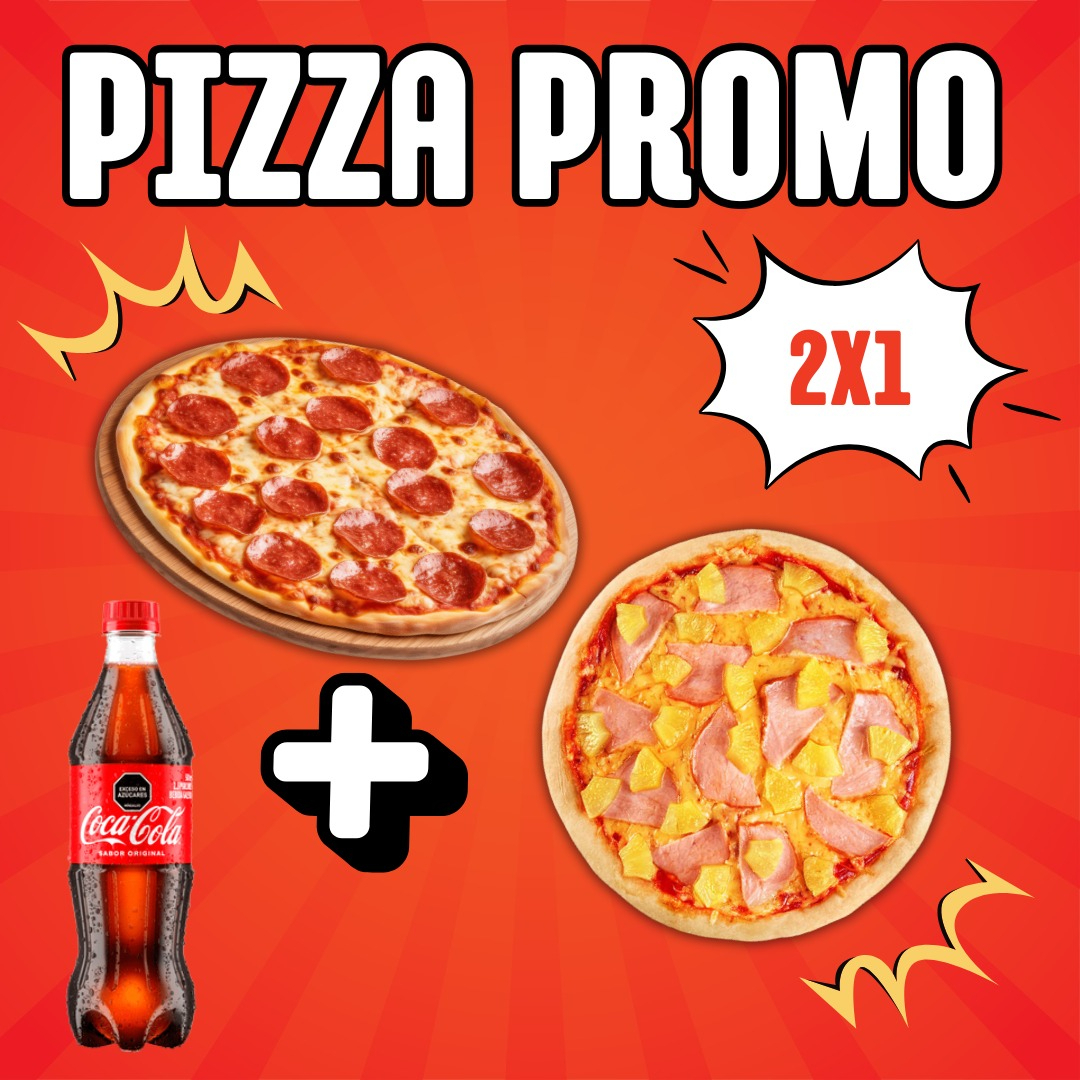 2x1 Pizza Personal mas Gaseosa