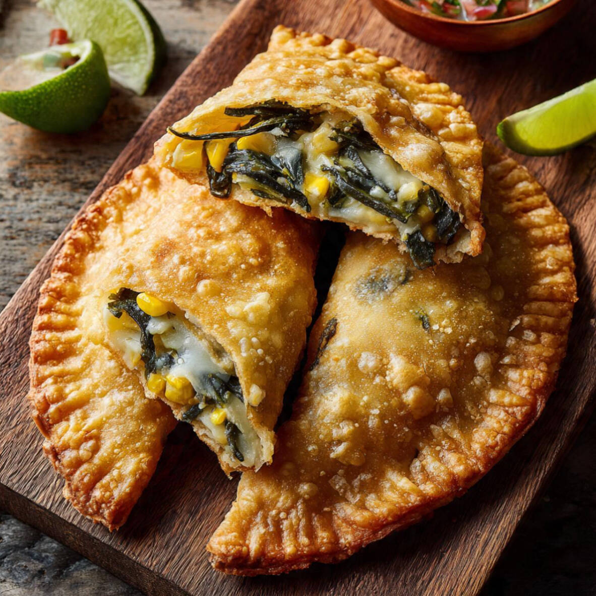 Empanadas de Rajas Platillo de 2 Pz con Frijoles