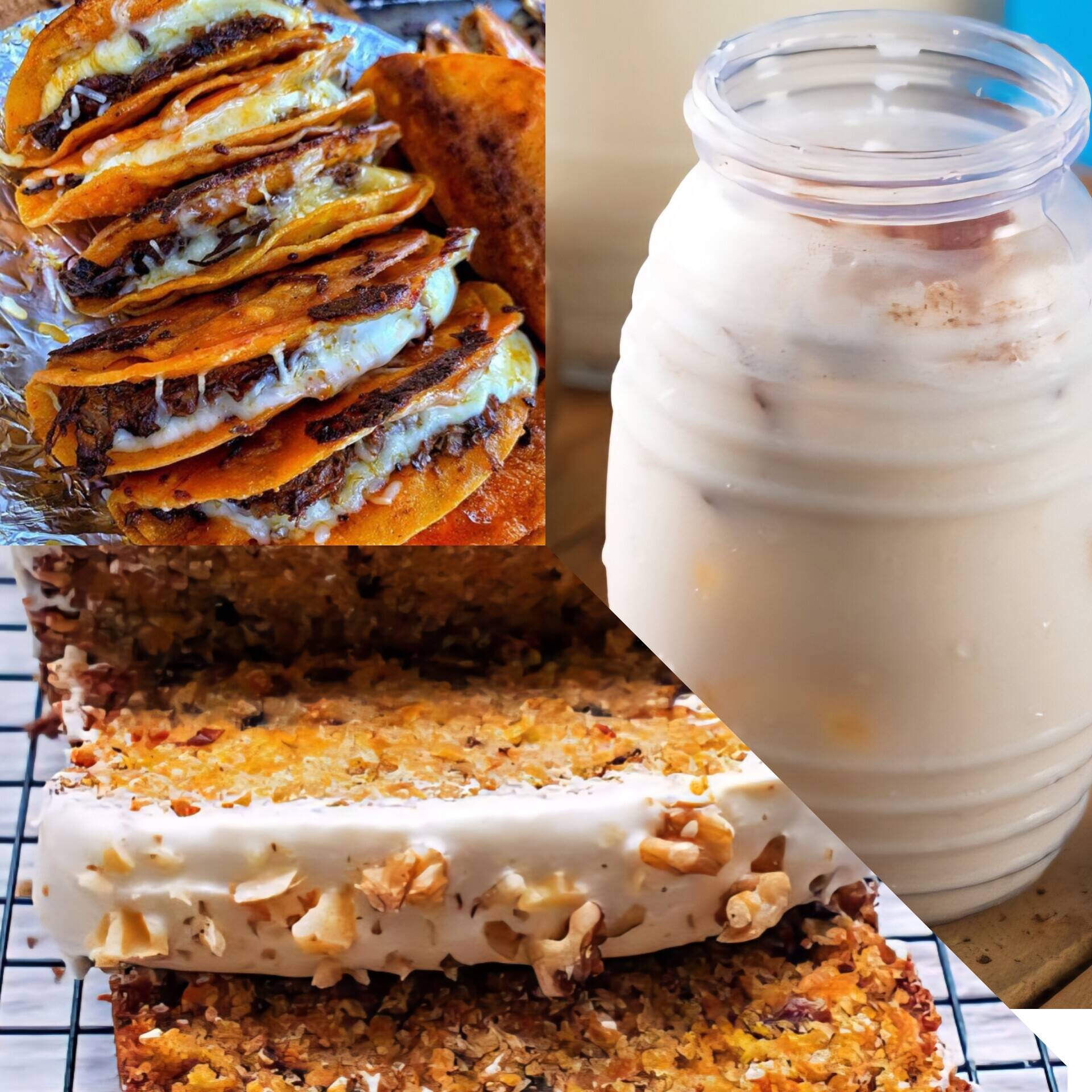 Quesabirras, Agua de Horchata y Panque de Zanahori