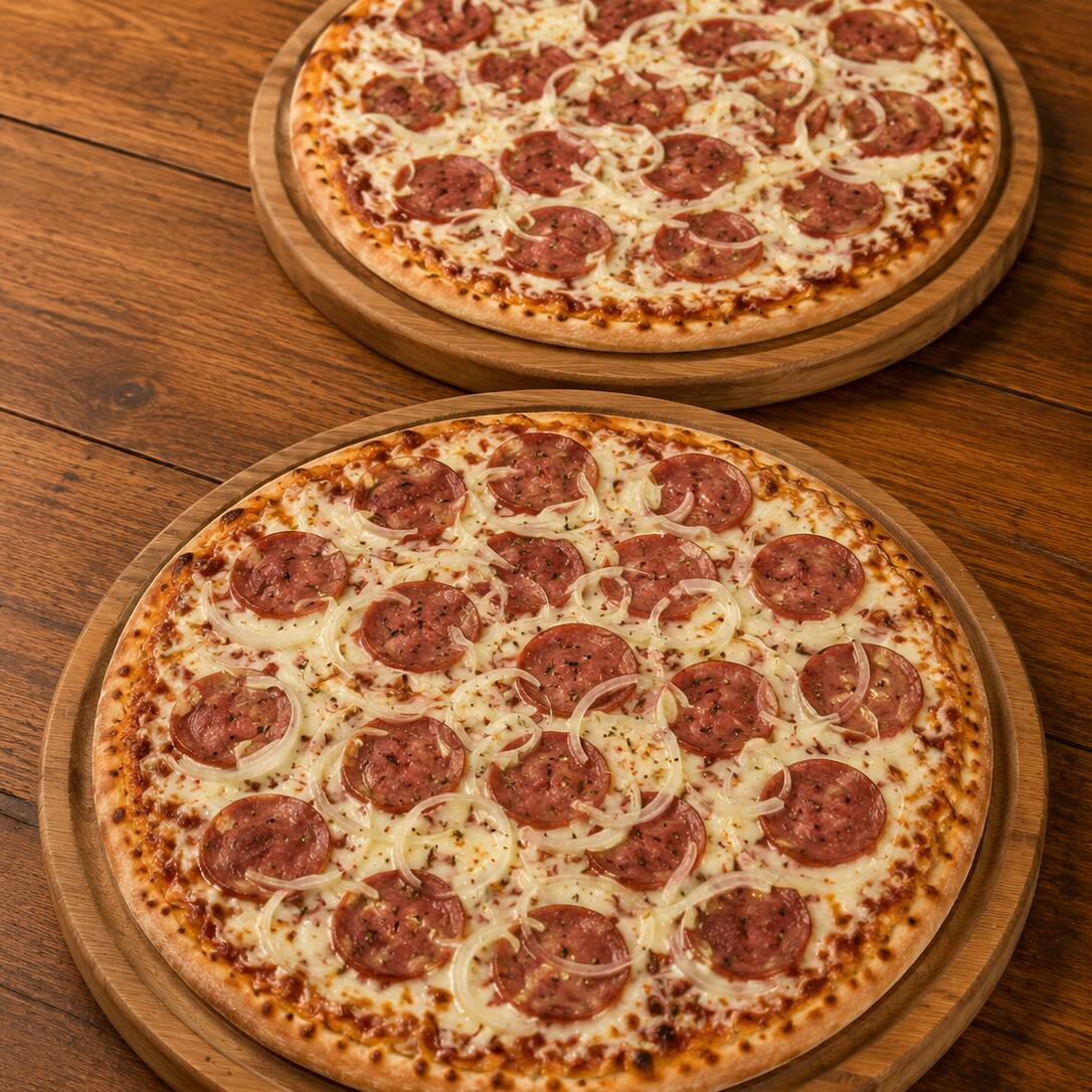 Duas pizzas de Calabresa em valor Promocional.
