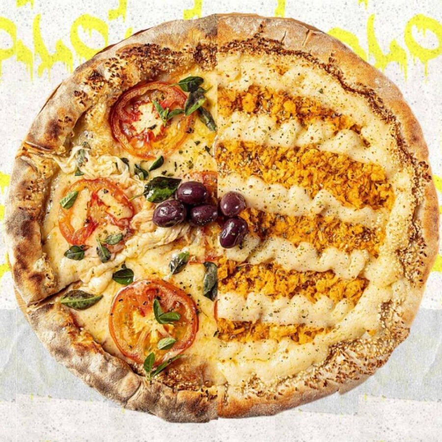 1 Pizza 1/2 Marguerita 1/2 Frango com Catupiry ( 10 Fatias )