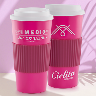Vaso reusable rosa