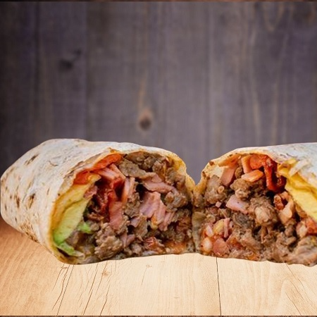 Burrito de Bistec con Tocino