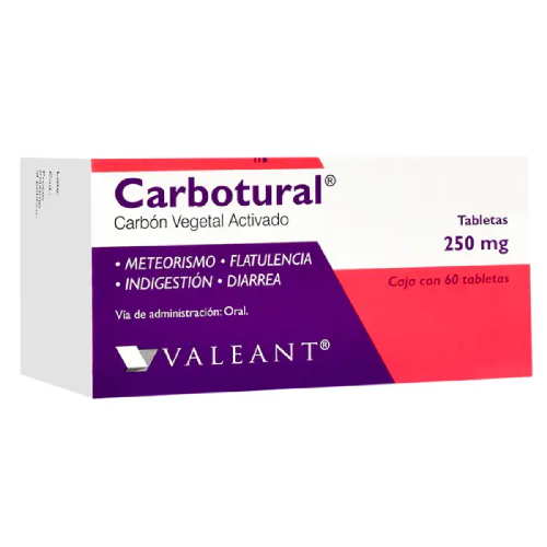 Carbotural (Carbón Vegetal Activado) 250 Mg Caja C