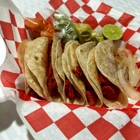 Tacos De Trompo En Harina