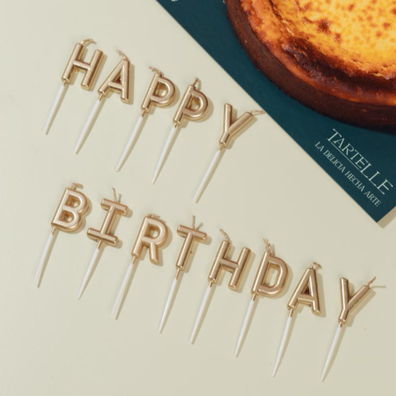 Vela Happy Birthday Cobre