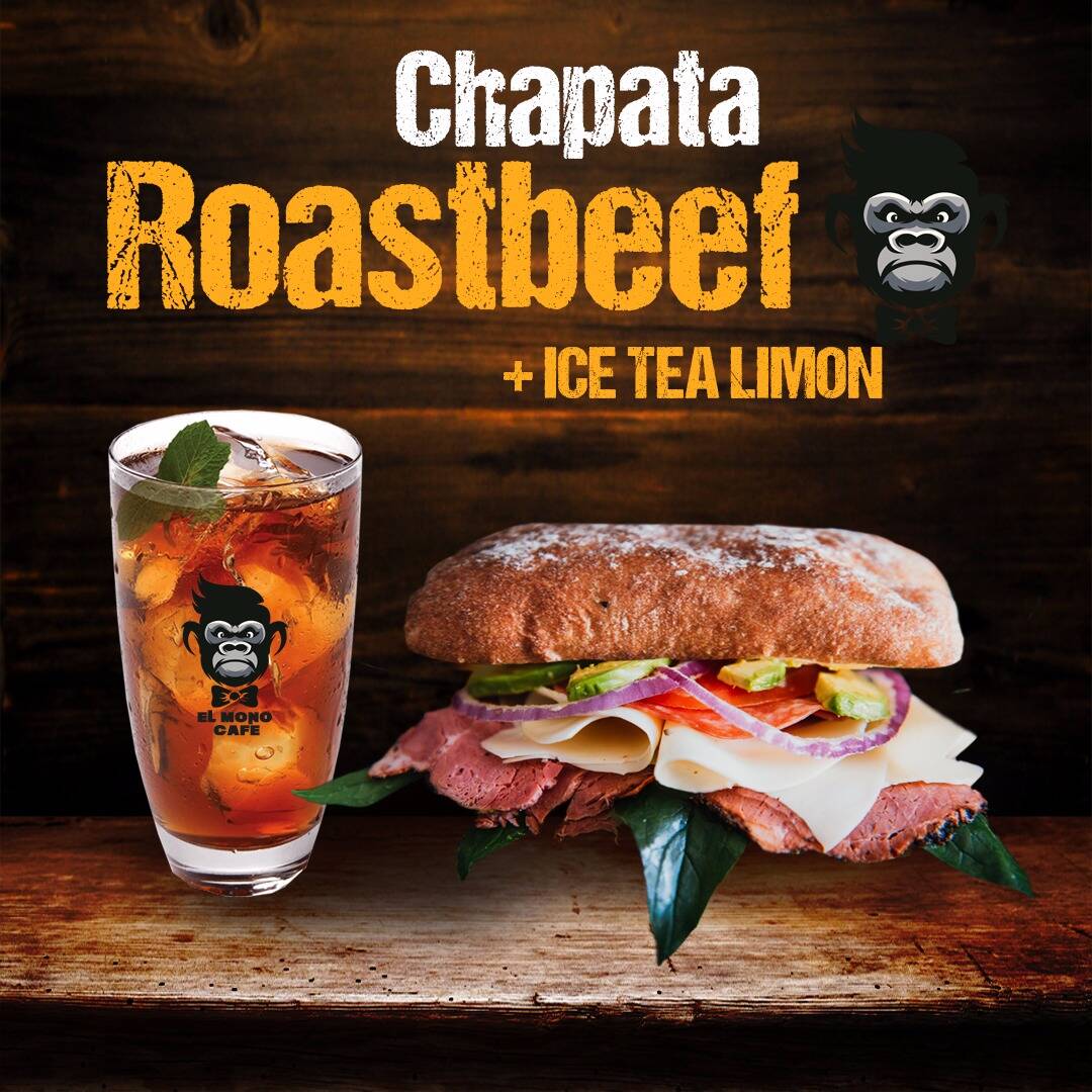Chapata Roast Beef + Ice Tea