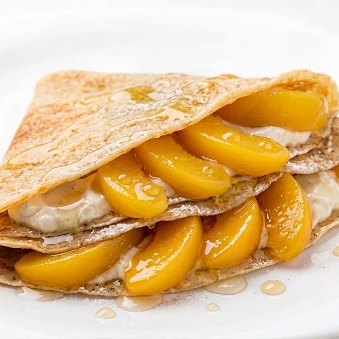 Crepa Dulce Sencilla de Durazno en Almíbar