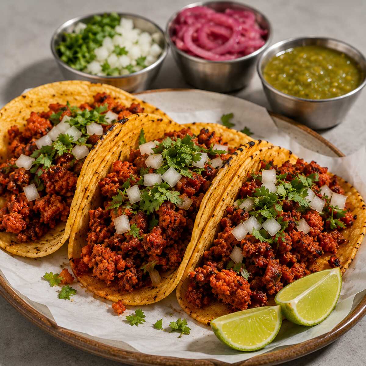 Taco de chorizo con tortilla de maíz