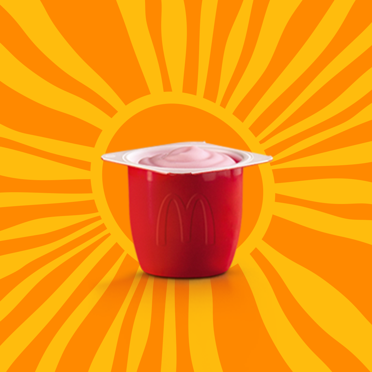 Petit suisse com preparado de morango.