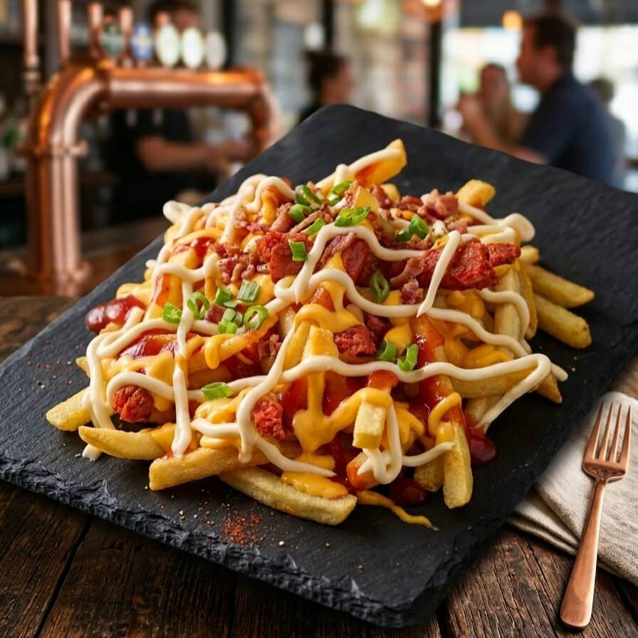 Salchipulpos con Papas