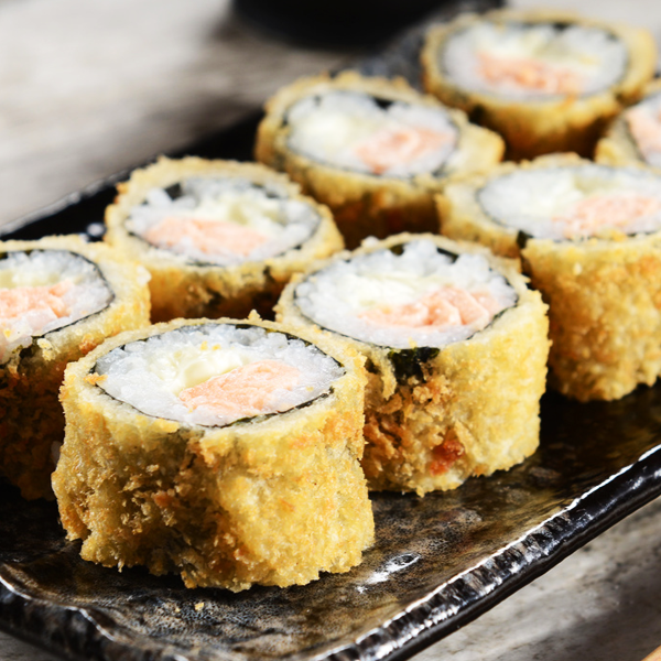 São 36 peças de carioca, sendo: 12 Cariocas de Salmão / 12 Cariocas de Camarão / 12 Cariocas de Kani