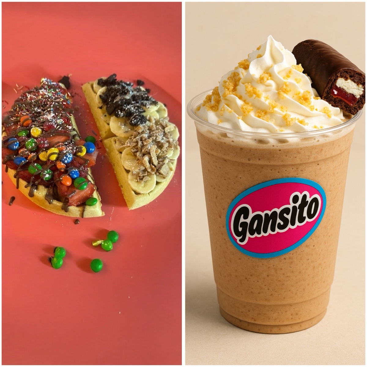 Waffle Con Frappé Gansito