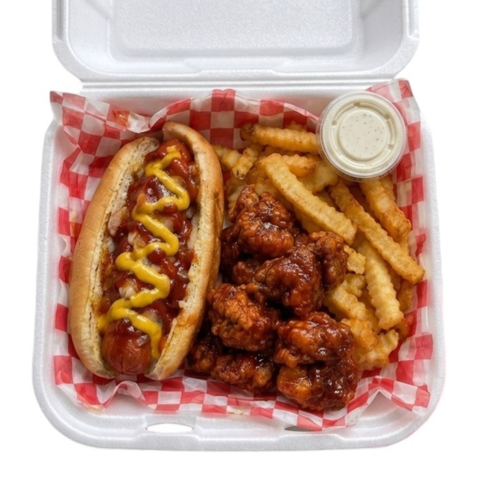 Boneless + Hot Dog + Papas