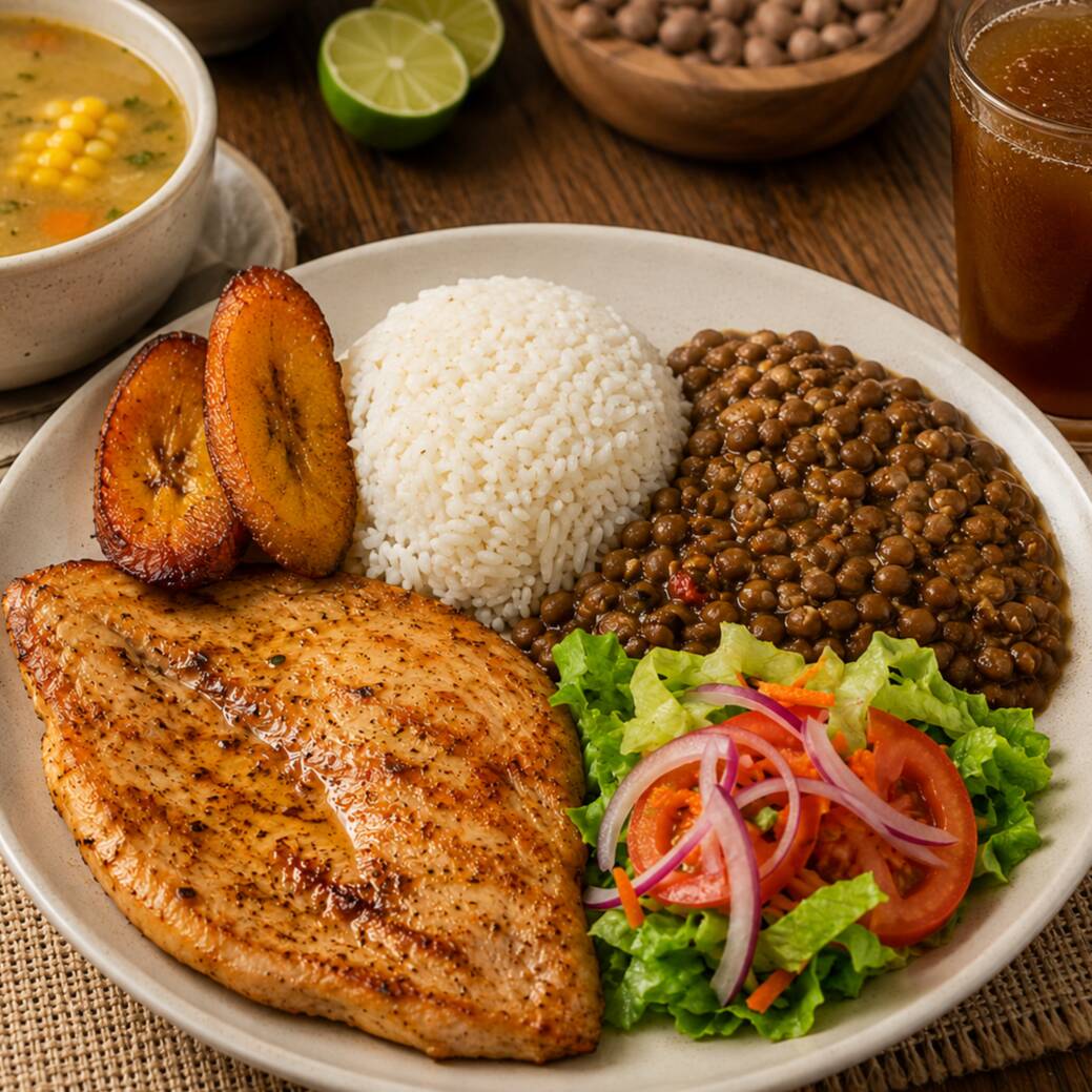 Combo Pollo a la Placha de la Casa