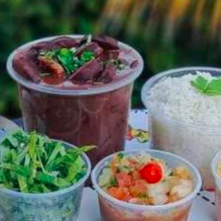 FEIJOADA : Feijão Preto / Carne Seca / Calabresa / Arroz Branco / Couve / Torresmo / Farofa