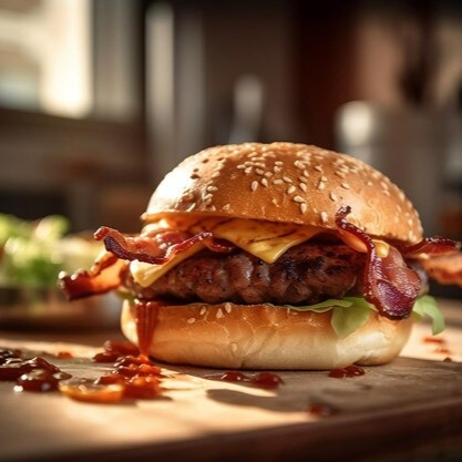 Hamburguesa de Tocino y Queso