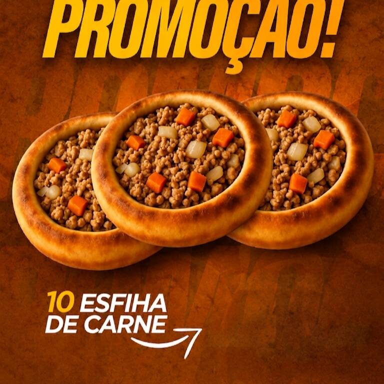 Nessa promoção acompanha:
10 tradicionais esfihas de carne