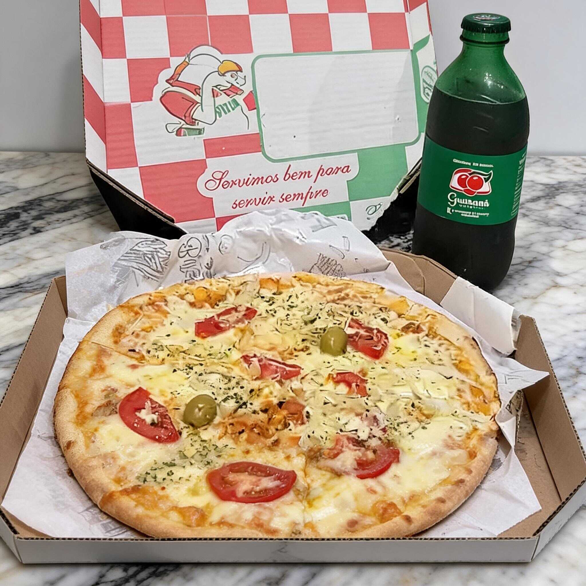 Massa Artesanal, Molho Caseiro, Calabresa, Tomate,Cebola, Azeitona e Oregano;
