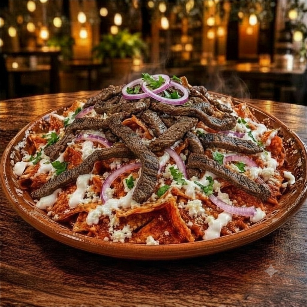 Chilaquiles con Carne Asada
