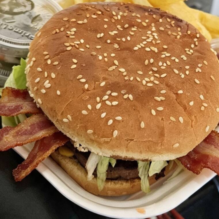 Hamburguesa Doble con Tocino