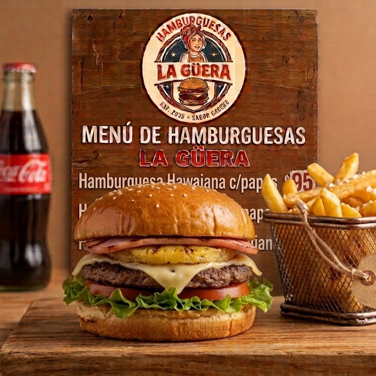 Hamburguesa Hawaiana c/ Papas