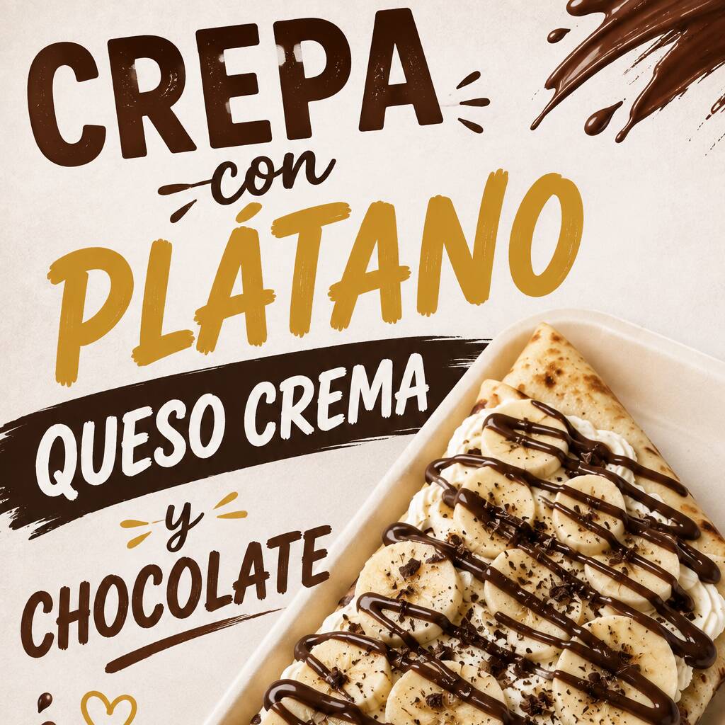 CREPA DE PLATANO, QUESO Y CHOCOLATE