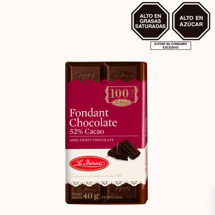 Tableta de Chocolate Fondant 40 g