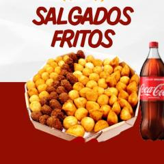 Sabores disponíveis Coxinha, Bolinha de queijo,kibe recheado, salsicha, calabresa, queijo com alho, queijo com presunto